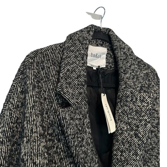 ba&sh Black Santa Twill Wool Blend Lady Coat Size Small - Picture 6 of 14